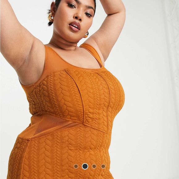 Mesh Square Neck Midi Dress - Picture 3 of 4